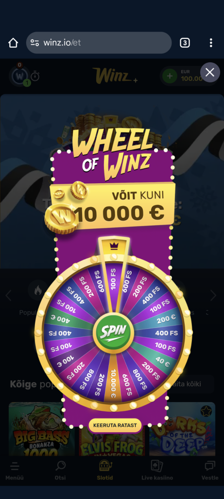 Wheel of Winz spinn