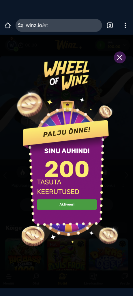 Wheel of Winz võit